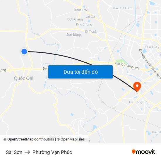 Sài Sơn to Phường Vạn Phúc map