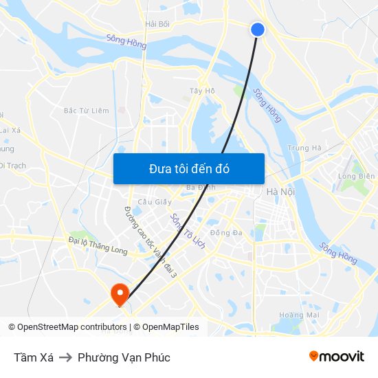 Tầm Xá to Phường Vạn Phúc map