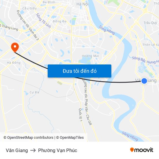 Văn Giang to Phường Vạn Phúc map