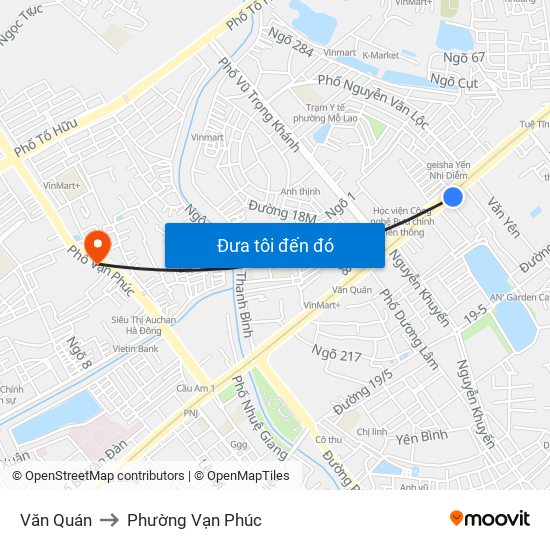 Văn Quán to Phường Vạn Phúc map