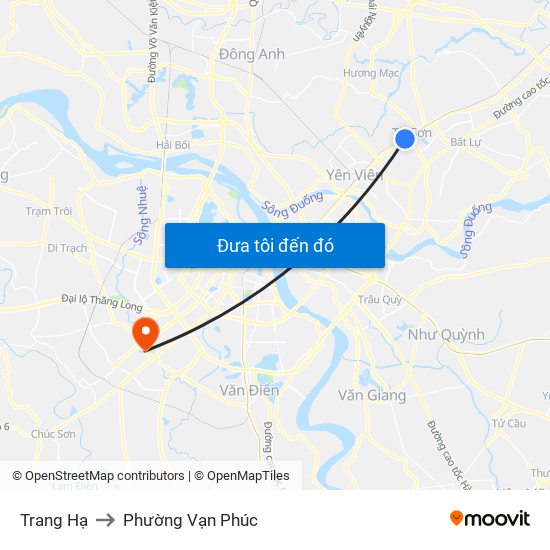 Trang Hạ to Phường Vạn Phúc map