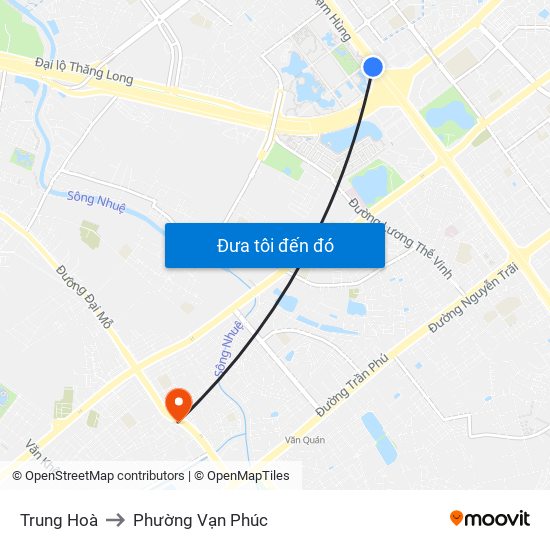 Trung Hoà to Phường Vạn Phúc map