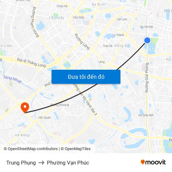 Trung Phụng to Phường Vạn Phúc map