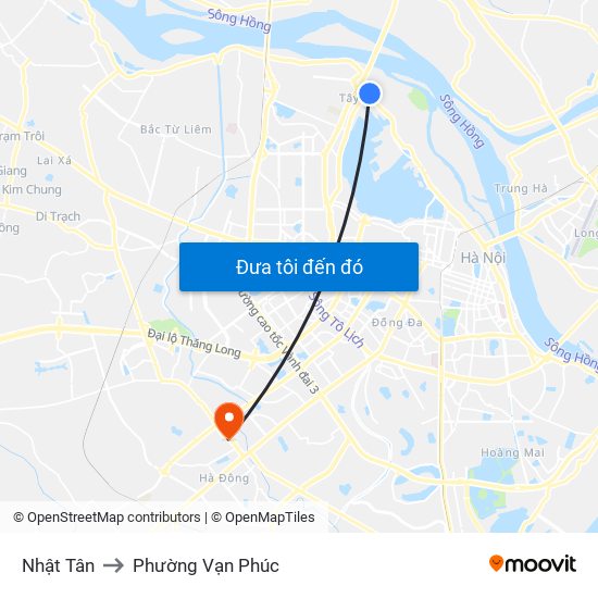 Nhật Tân to Phường Vạn Phúc map