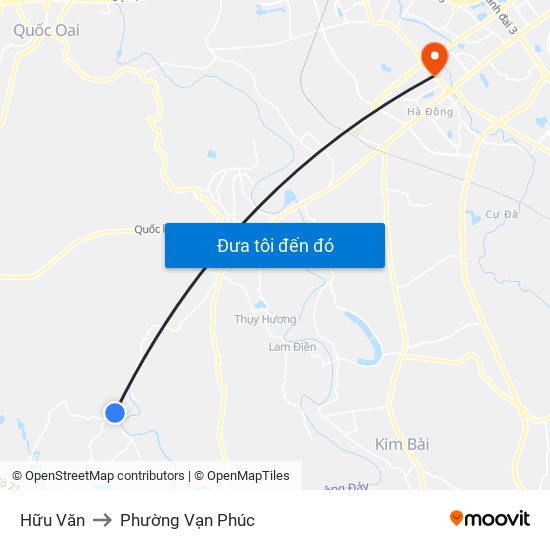 Hữu Văn to Phường Vạn Phúc map