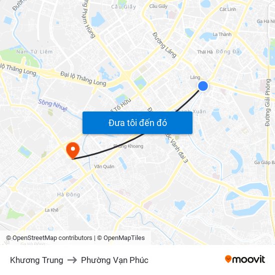 Khương Trung to Phường Vạn Phúc map