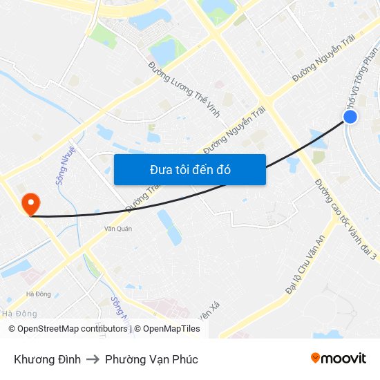 Khương Đình to Phường Vạn Phúc map