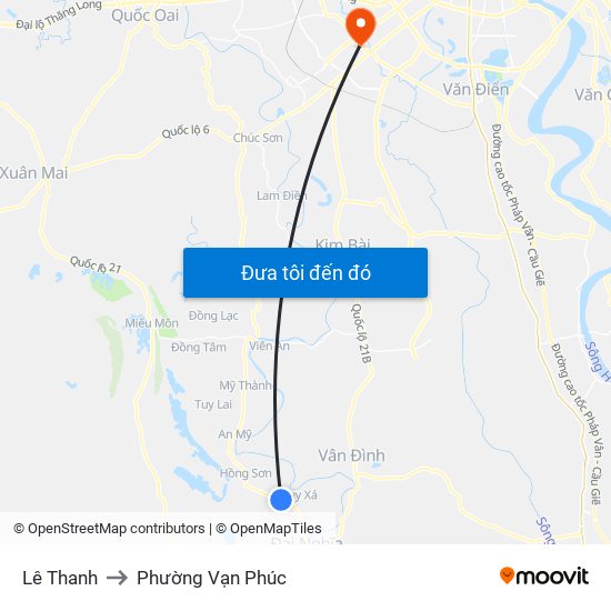 Lê Thanh to Phường Vạn Phúc map