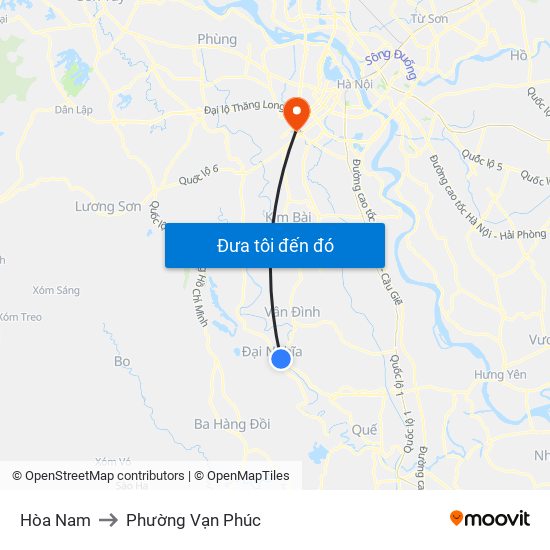 Hòa Nam to Phường Vạn Phúc map