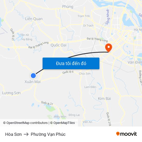 Hòa Sơn to Phường Vạn Phúc map