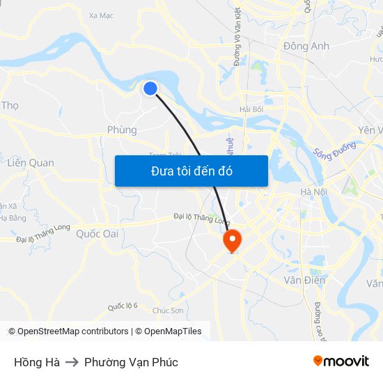 Hồng Hà to Phường Vạn Phúc map