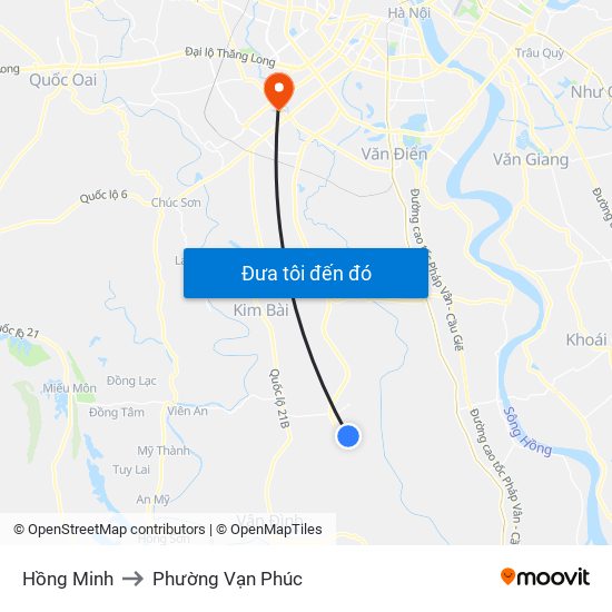 Hồng Minh to Phường Vạn Phúc map
