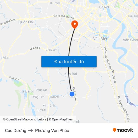 Cao Dương to Phường Vạn Phúc map