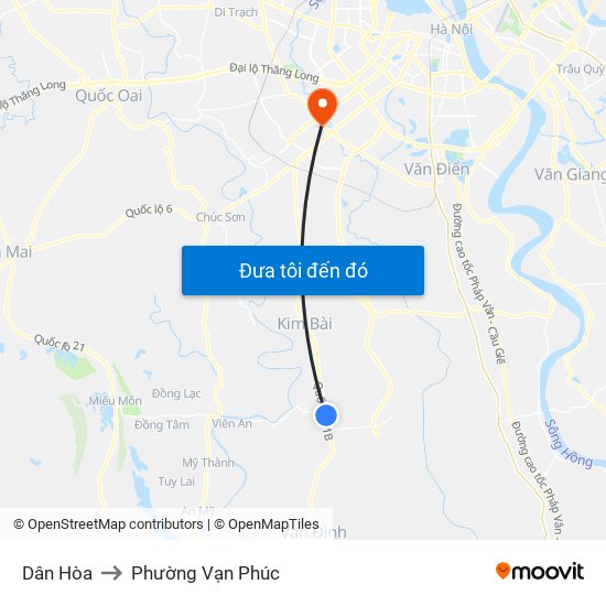 Dân Hòa to Phường Vạn Phúc map