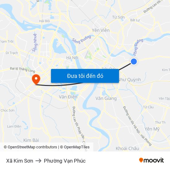 Xã Kim Sơn to Phường Vạn Phúc map