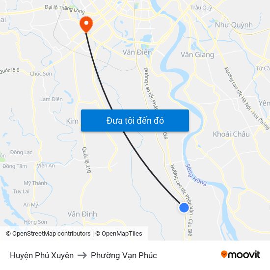 Huyện Phú Xuyên to Phường Vạn Phúc map