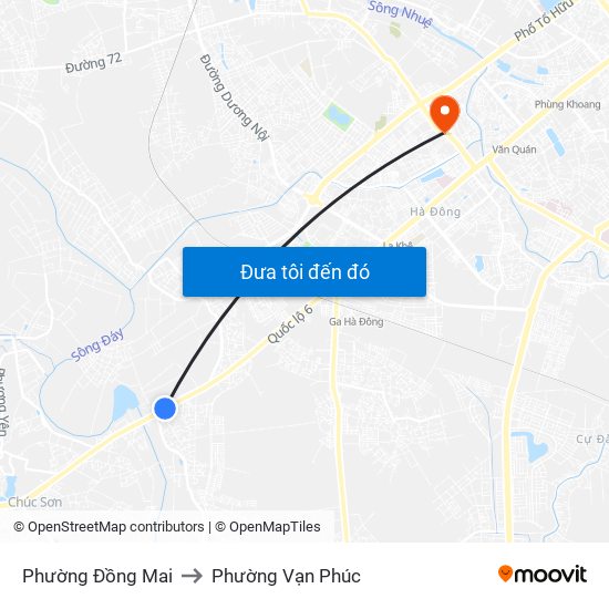 Phường Đồng Mai to Phường Vạn Phúc map