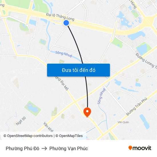 Phường Phú Đô to Phường Vạn Phúc map