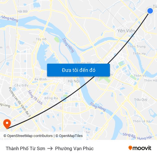 Thành Phố Từ Sơn to Phường Vạn Phúc map
