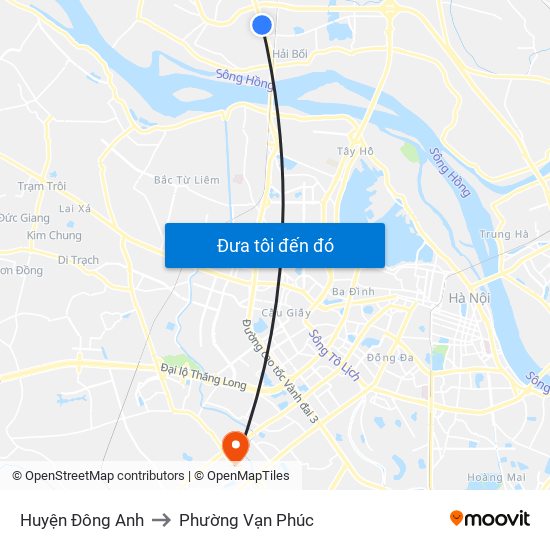 Huyện Đông Anh to Phường Vạn Phúc map