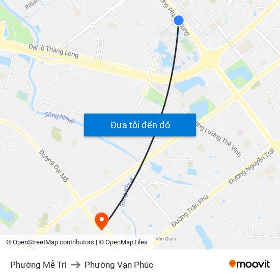 Phường Mễ Trì to Phường Vạn Phúc map