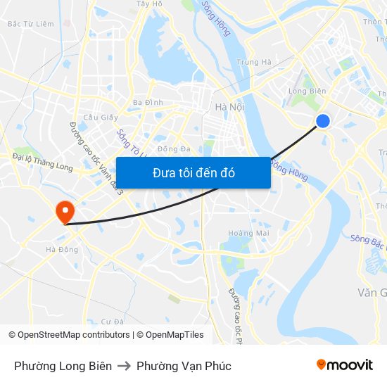 Phường Long Biên to Phường Vạn Phúc map