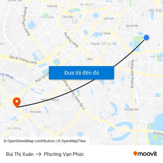 Bùi Thị Xuân to Phường Vạn Phúc map