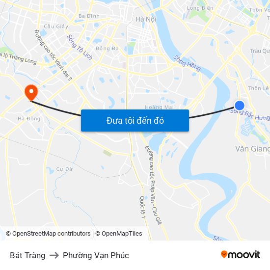 Bát Tràng to Phường Vạn Phúc map