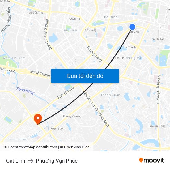 Cát Linh to Phường Vạn Phúc map