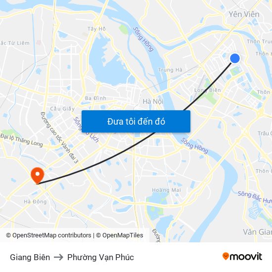 Giang Biên to Phường Vạn Phúc map