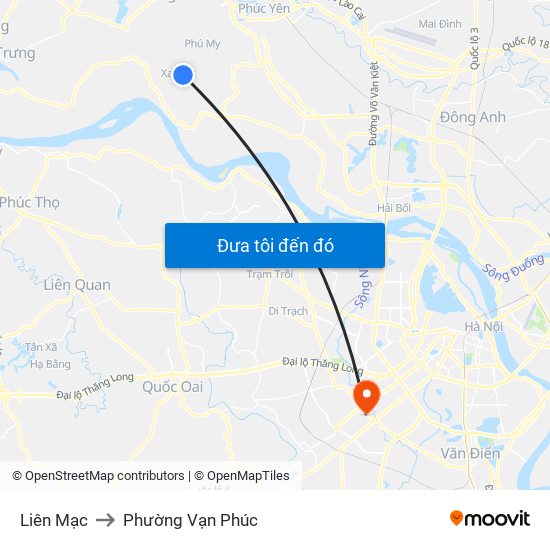 Liên Mạc to Phường Vạn Phúc map