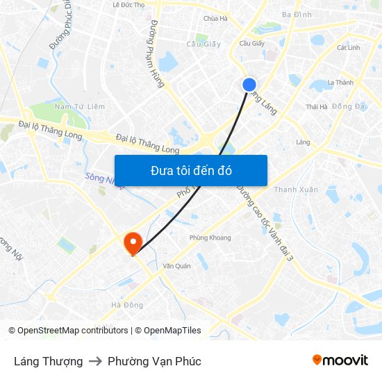 Láng Thượng to Phường Vạn Phúc map