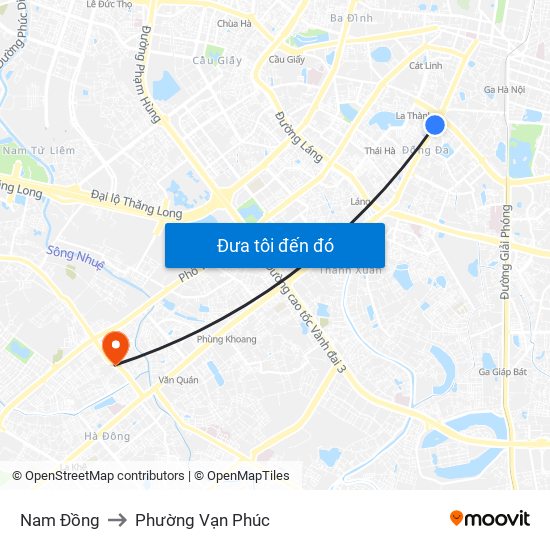 Nam Đồng to Phường Vạn Phúc map