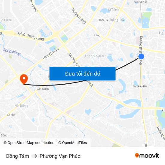 Đồng Tâm to Phường Vạn Phúc map