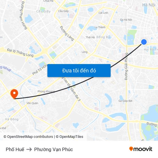 Phố Huế to Phường Vạn Phúc map