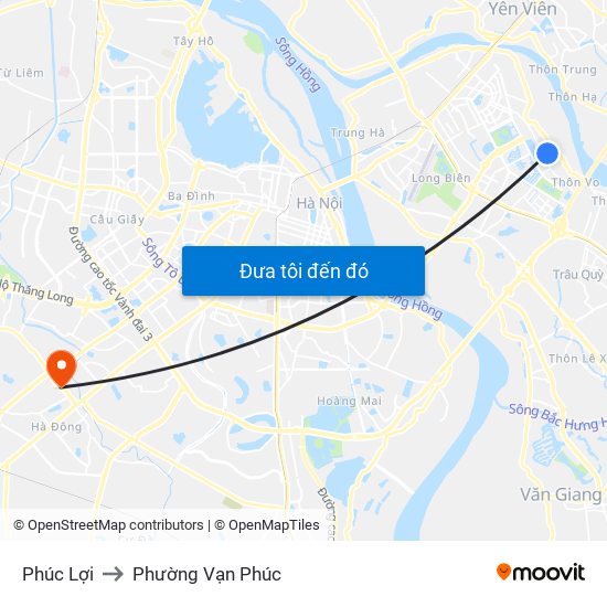 Phúc Lợi to Phường Vạn Phúc map