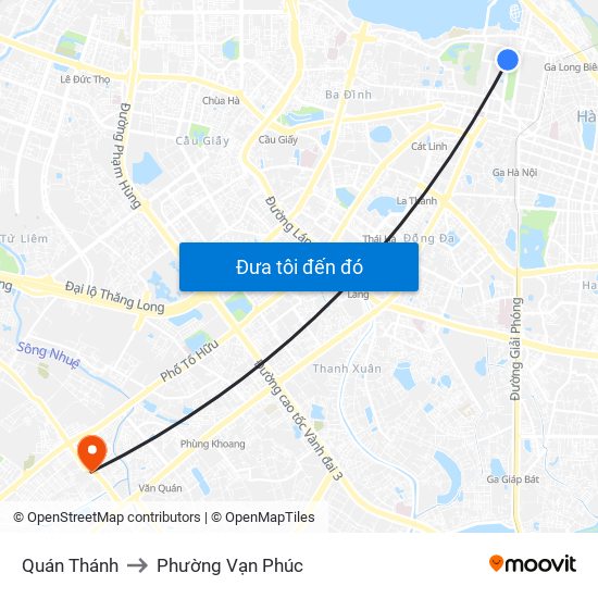 Quán Thánh to Phường Vạn Phúc map