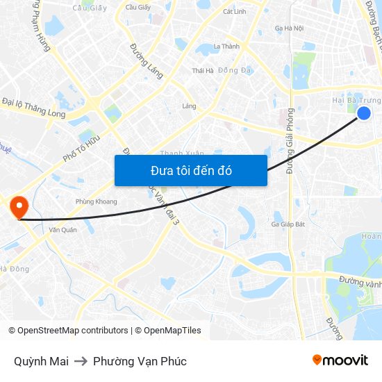 Quỳnh Mai to Phường Vạn Phúc map