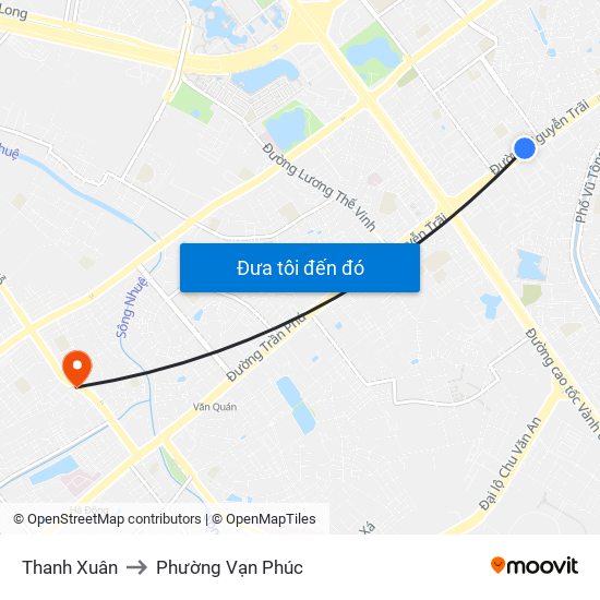 Thanh Xuân to Phường Vạn Phúc map