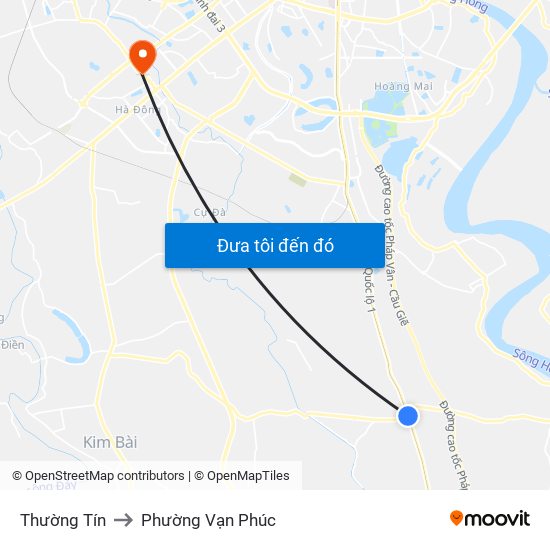 Thường Tín to Phường Vạn Phúc map