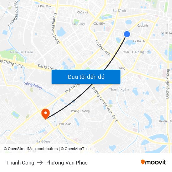 Thành Công to Phường Vạn Phúc map