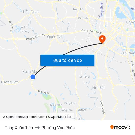 Thủy Xuân Tiên to Phường Vạn Phúc map