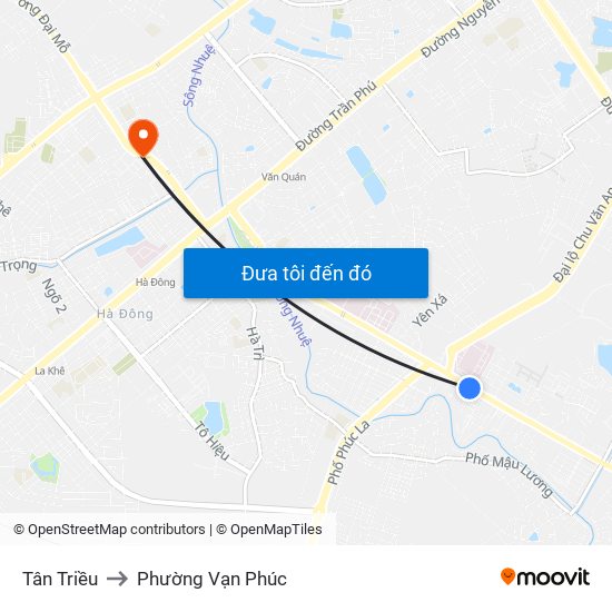 Tân Triều to Phường Vạn Phúc map