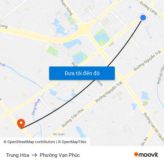 Trung Hòa to Phường Vạn Phúc map