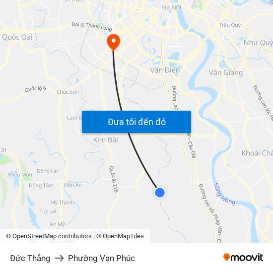 Đức Thắng to Phường Vạn Phúc map