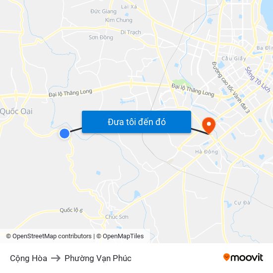 Cộng Hòa to Phường Vạn Phúc map