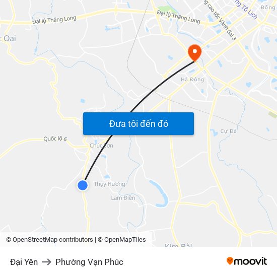 Đại Yên to Phường Vạn Phúc map