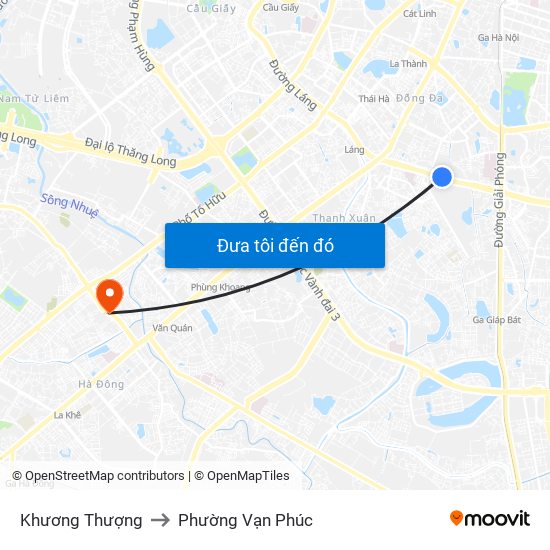 Khương Thượng to Phường Vạn Phúc map