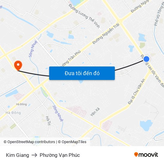 Kim Giang to Phường Vạn Phúc map