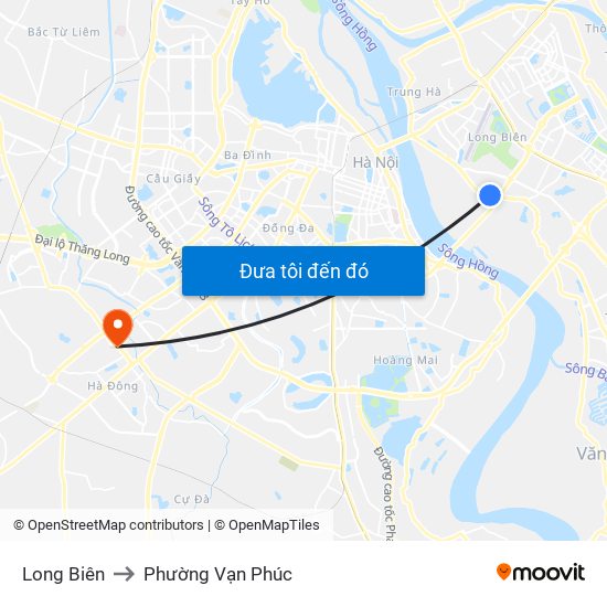 Long Biên to Phường Vạn Phúc map